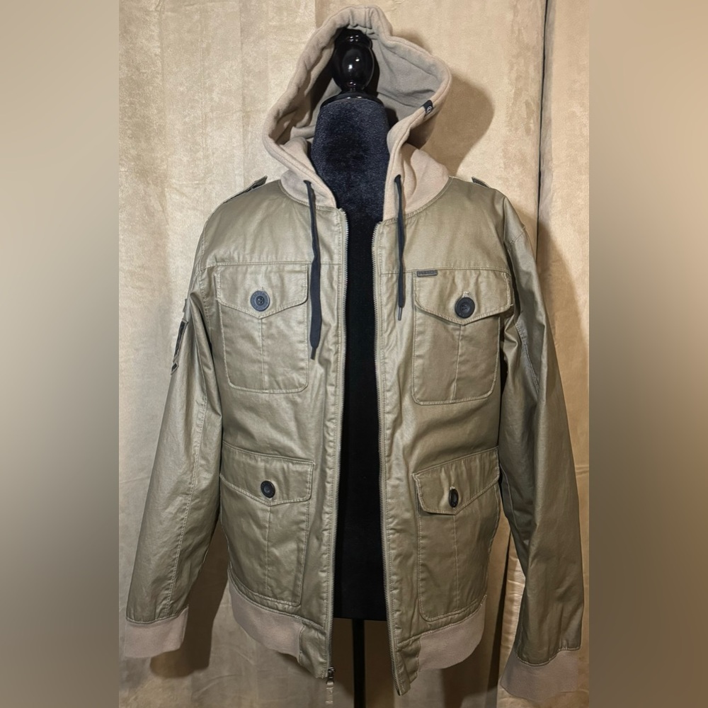 Men’s Empyre Oiled Cotton Military Style Zipper Jacket with Hooded
